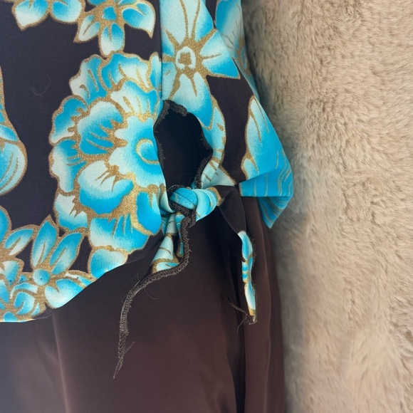 Maxine of Hollywood Bathing Suit Sz 14 Swim Dress Padded Blue Floral One Piece - Picture 7 of 17